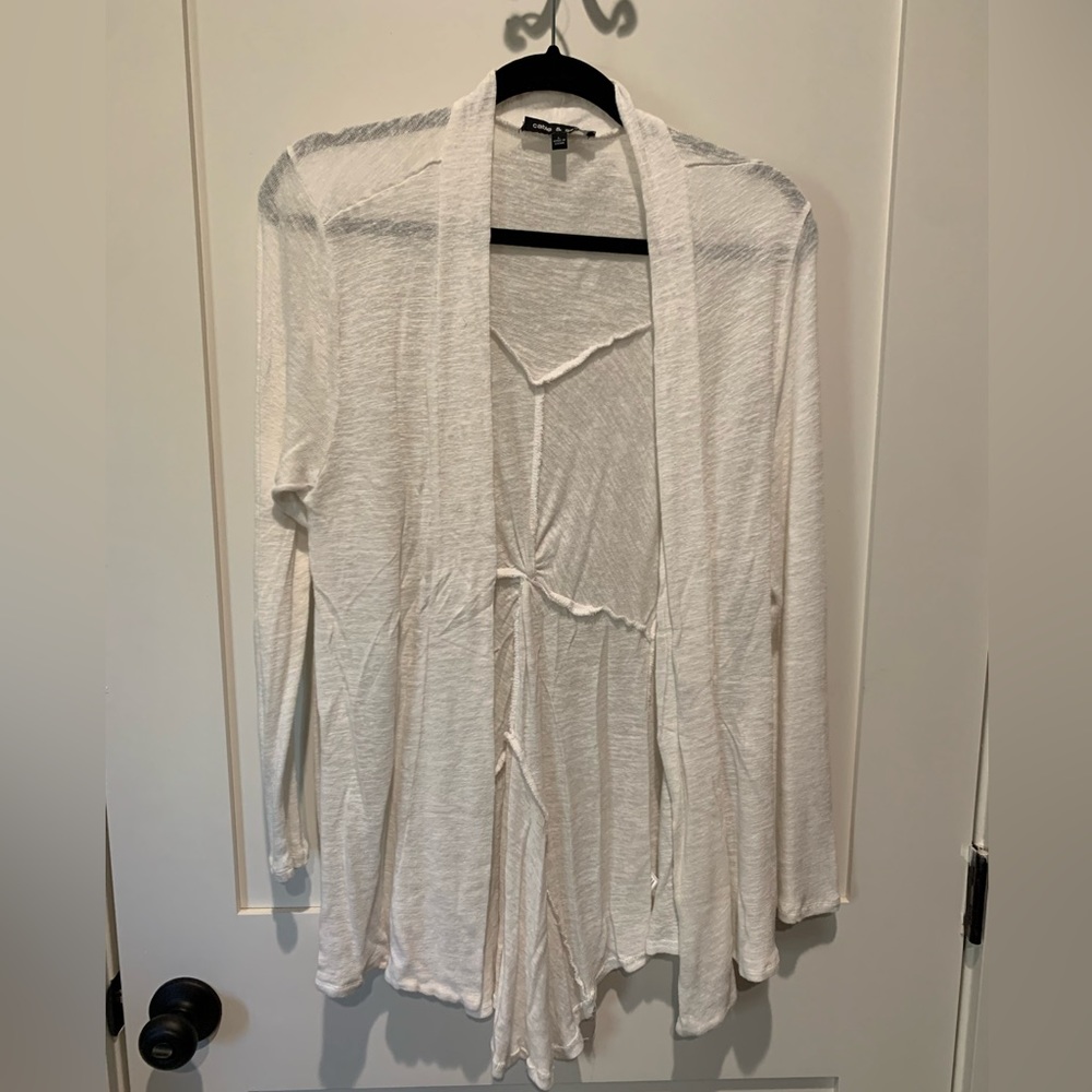 Cable & Gauge Cardigan Sweater with Tapered Back